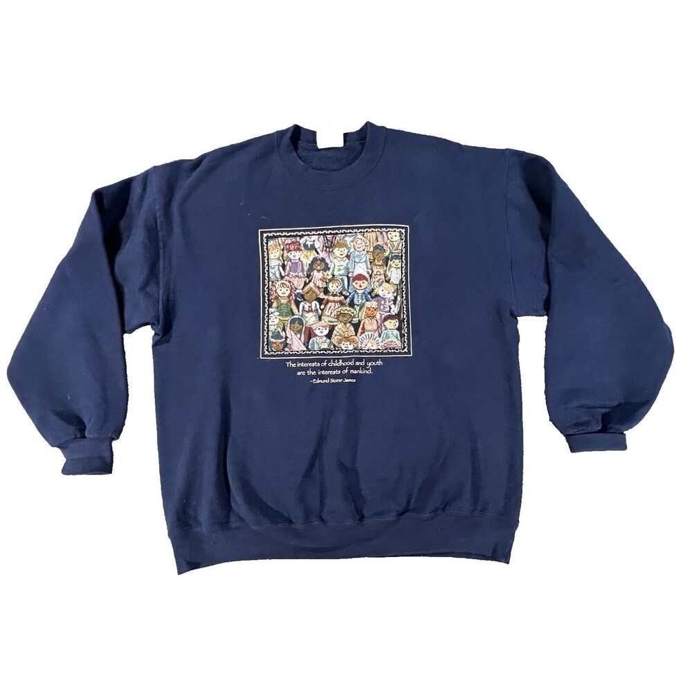 Grandma Custom Crewneck Sweatshirt 9x8 Tapestry Patch of Children Singing XL
